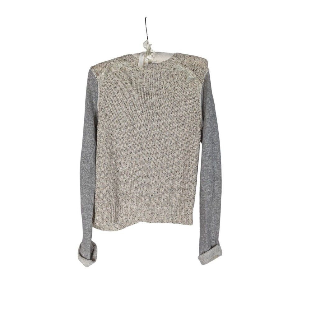 BKE Buckle S Asymmetrical Zip Knit Moto Cardigan Sweater Jacket Lace Trim - Picture 5 of 10